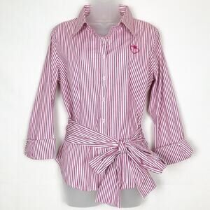 NWOT Princess Vera Wang Striped Button Down Tie Front Shirt Size 7